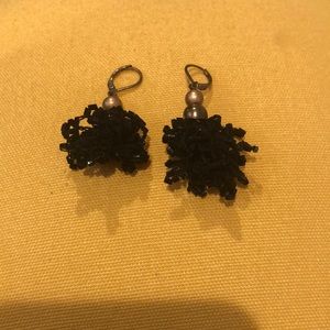 Vintage black beaded dangles